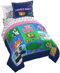 Twin Bed Set 5 Piece Microfiber Animal Patch Minecraft Franco Comforter Sheet. Fixed Price $89.99.