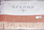 Sferra Celine Cotton Throw Blanket Paprika Herringbone Weave Fringed 71X51". Fixed Price $84.90.