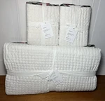 Pottery Barn Pick-stitch Stewart Plaid Cotton Linen F/q Quilt & 2 Standard Shams. Fixed Price $289.00.