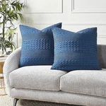 Waffle Weave Navy Blue Euro Sham Set Of 26LX26W Vhc Brands. Fixed Price $23.95.