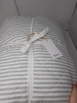 Quince European Flax Linen Quilted Coverlet Bedding Striped New W/tag. Fixed Price $89.99.