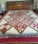 Handmade Patchwork Star Quilt Queen Red Cotton Geometric Design. Fixed Price $130.00.
