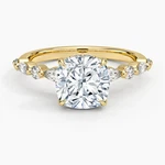 Lab Grown 2 Ct Cushion Cut F VS1 Royal Cathedral Diamond Ring 14K Yellow Gold. Fixed Price $2275.00.