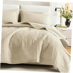 Kienna Quilt Set- Double Sided King/cal KING(104"X90") Plaid Ivory. Fixed Price $75.50.