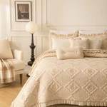 Soft Ruffled Quilt Set Vintage Floral Shabby Chic Bedding All Season Bedspread. Fixed Price $65.00.