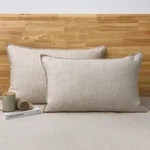 Chuffed 100% French Linen Pillow Cases Queen Size Set Of 2, Stone Washed Flax.... Fixed Price $56.99.