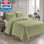 Home Collection 3 Piece Size Embossed Solid Color Coverlet Bedspread. Fixed Price $44.87.