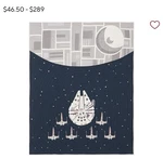 Star Wars Pottery Barn Kids Millenium Falcon Quilt Two Pillow Shams Queen / Full. Fixed Price $149.99.