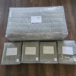 Pottery Barn Hudson Heathered Velvet King Quilt & 4 Standard Shams Gray. Fixed Price $249.99.