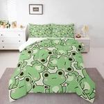 Erosebridal Kawaii Frogs Comforter Set Queen Size Cartoon Bedding. Fixed Price $124.53.