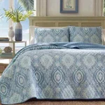 Tommy Bahama King Turtlecove Medallion 100% Cotton Quilt Set Bedding Harbor Blue. Fixed Price $183.87.