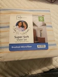 4-PIECE Woven Stripe Super Soft Microfiber Bed Sheet Set, Queen. Fixed Price $12.00.