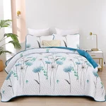 Dinjoy Floral Quilt Set Queen Size,teal Bedspread Coverlet Botanical 3 Pieces Su. Fixed Price $72.99.