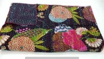 Queen Fruit Print Black Summer Kantha Quilt Boho Cotton Home Dorm D?cor Blanket. Fixed Price $68.99.
