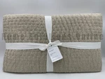 Pottery Barn Pick Stitch Handcrafted Cotton Linen Quilt Full Queen Flax #T1022. Fixed Price $190.23.
