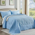 California King Quilt Set Light Blue Oversized Bedspread 128X120 Comforter. Fixed Price $73.99.