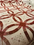Home Classics Quilt King 100% Cotton Scalloped Country Double Wedding Ring Red. Fixed Price $55.00.