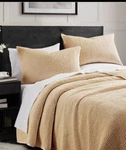 Donna Karan Soft Velvet Full Queen Quilted Coverlet Gold Dust. New!. Fixed Price $355.00.