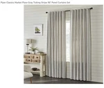 Piper Classics Market Place Blue Ticking Stripe 96" Curtain Panels Set 2/ Nwob. Fixed Price $67.93.
