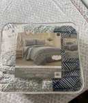 Lush Decor Bohemian Stripe Navy/blue Cotton Reversible Queen Quilt Set. Fixed Price $124.60.