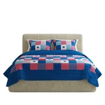 Bedford Home 3-PIECE Caroline Patriotic Quilt Set Americana Stars And Plaid.... Fixed Price $67.06.