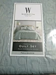 New $130 Wamsutta Cambridge 3-PIECE Full/queen Quilt Set In Dusty Blue. Fixed Price $42.99.