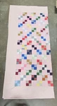 Handmade 4-PATCH Pattern Quilt Solid Pink Backing 100 X 90 Colorful #C9. Fixed Price $151.96.