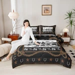 Manfei Cowboy Comforter Set Queen Size Horse Western Bedding 3PCS. Fixed Price $126.08.
