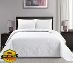 Mk Collection King Bedspread Embossed White 118"X106" 3PC Diamond. Fixed Price $40.99.