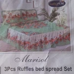 Smiling Home Marisol Floral Green White Ruffled Bedspread Set For Bedroom. Fixed Price $120.54.
