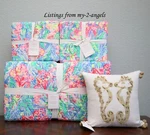 New Pottery Barn Lilly Pulitzer Fan Sea Pants King Quilt + Shams Deco Pillow. Fixed Price $699.95.