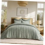3 Pieces Luxurious Velvet Full/queen (92" 96") Double Box Stitch Sage Green. Fixed Price $106.83.