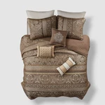 Madison Park Brown/gold Mirage 6 Pc Jacquard Quilted Coverlet Set Full/ Queen. Fixed Price $78.30.