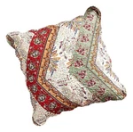Dada Bedding Bohemian Cranberry Sage Chevron Floral Euro Pillow Sham Cover, 26". Fixed Price $41.99.