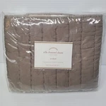 Pottery Barn Silk Channel Sham Two-tone Reversible Quilted Taupe/brown New Rare. Fixed Price $49.99.