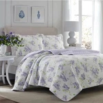 Laura Ashley Full/queen Keighley Floral 3 Pc Quilt Set Reversible Purple. Fixed Price $94.00.