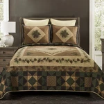 Donna Sharp Antique Pine Rustic Country Cabin Twin 2PC Quilted Bedding Set. Fixed Price $133.00.