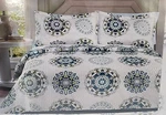 3PC Naples Collection King Size Quilted Bedspread & Shams - Multi Stem Floral. Fixed Price $49.95.
