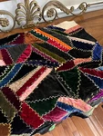 Antique Victorian Crazy Quilt Velvet Embroidered Decorative Textile 22 1/2. Fixed Price $175.00.