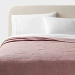 Threshold Quilt Double Cloth Textured Solid Midweight Oeko-tex, Mauve, King. Fixed Price $41.99.