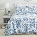 Quilt Set King Luxury Premium Ultra Soft Bedding Bedford Delft Blue Laura Ashley. Fixed Price $124.99.