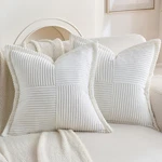Haussy White Pack 26X26 Inch Corduroy Decorative Throw Pillow Covers Boho N.... Fixed Price $39.31.
