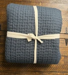 Pottery Barn Pick-stitch Handcrafted Cotton Linen Quilt, King/ck- Midnight New!. Fixed Price $199.00.