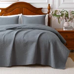 Gray 100% Cotton Queen Size Quilt Bedding Set, 3 Pieces Modern Style Coin Patter. Fixed Price $91.67.