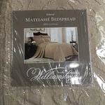 Williamsburg Richmond Full Bedspread Linen Euro Sham Matelasse 100% Cot Bnip. Fixed Price $167.11.
