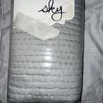 Sky Pickstitch Euro Set (2) Shams, Reflection Gray, Nwt. Fixed Price $74.00.