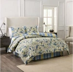 Waverly Imperial Dress Porcelain Jacobean Floral Queen Comforter Skirt Shams Set. Fixed Price $119.99.