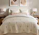 Pottery Barn Natalie Embroidered Coverlet Flax/neutral, Full/queen New. Fixed Price $119.88.