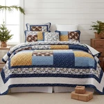 Tache Cotton Patchwork Farmhouse Cottage Coastal Garden Ditsy Floral Blue Yel.... Fixed Price $201.25.