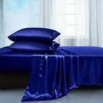 Manyshofu Satin Queen Sheets 4 Piece - Soft Silky Set, Royal.... Fixed Price $49.98.